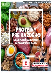 Kaufland leták  s platnosťou 1. 9. - 30. 9. 2026 PROTEÍNY PRE KAŽDÉHO